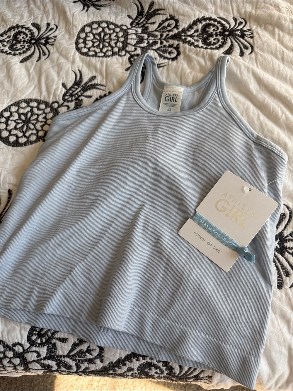 Athleta Girl Pale Blue Ribbed Tank Top